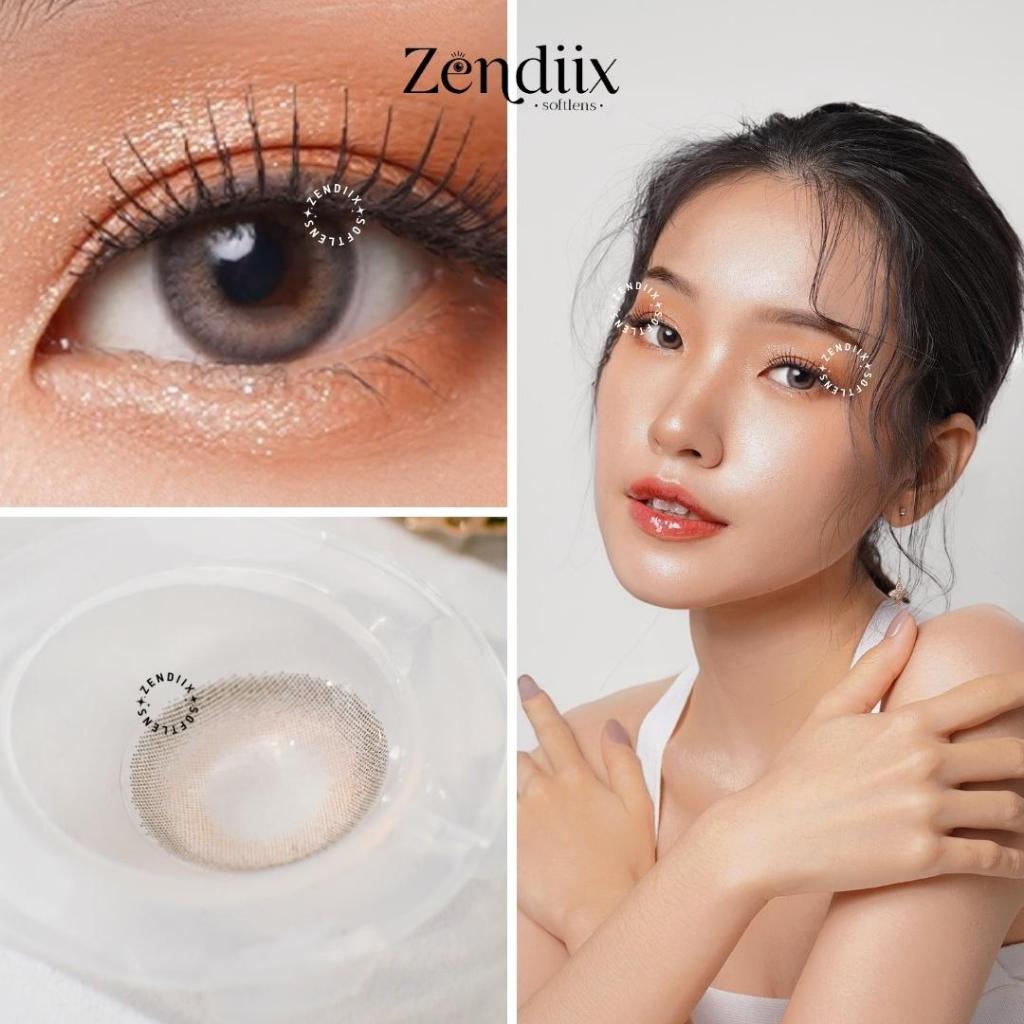 Softlens I-DOL DESIRE Warna AMBER GREY 14.5mm Normal Minus