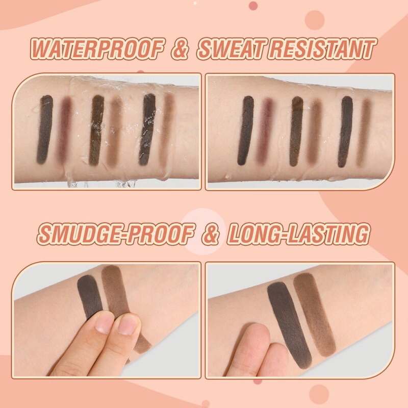 PINKFLASH 2-in-1 Eyebrow Cream &amp; Powder Gel pomade kosmetik alis Waterproof smudge-proof high pigment lasting Multi-uses