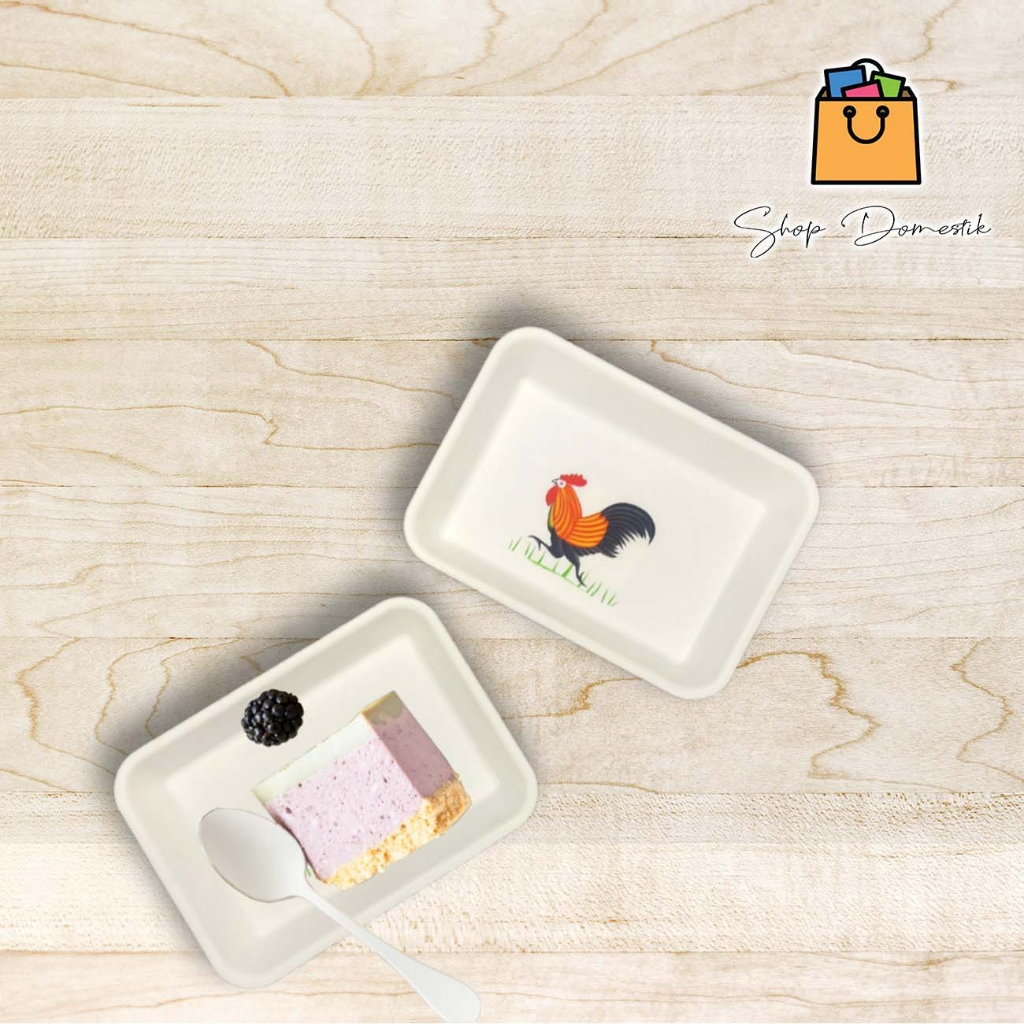 PIRING PLASTIK MINI/ PIRING SNACK MOTIF AYAM JAGO (NC030366)