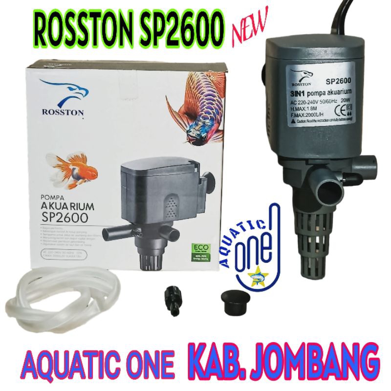 ROSSTON SP2600 NEW SP 2600 DUS PUTIH  mesin pompa filter celup aquarium ph power heads waterpump akuarium water pump kolam 2000 LPH Liter per jam