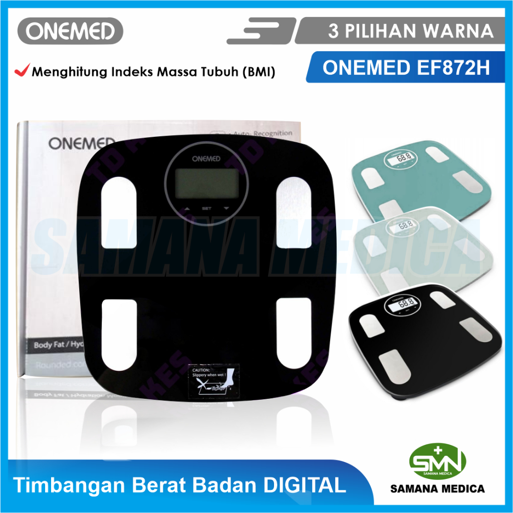 Timbangan Berat Badan Digital ONEMED EF872H - Pengukur Indeks Massa Tubuh (BMI) - ada 3 pilihan Warna