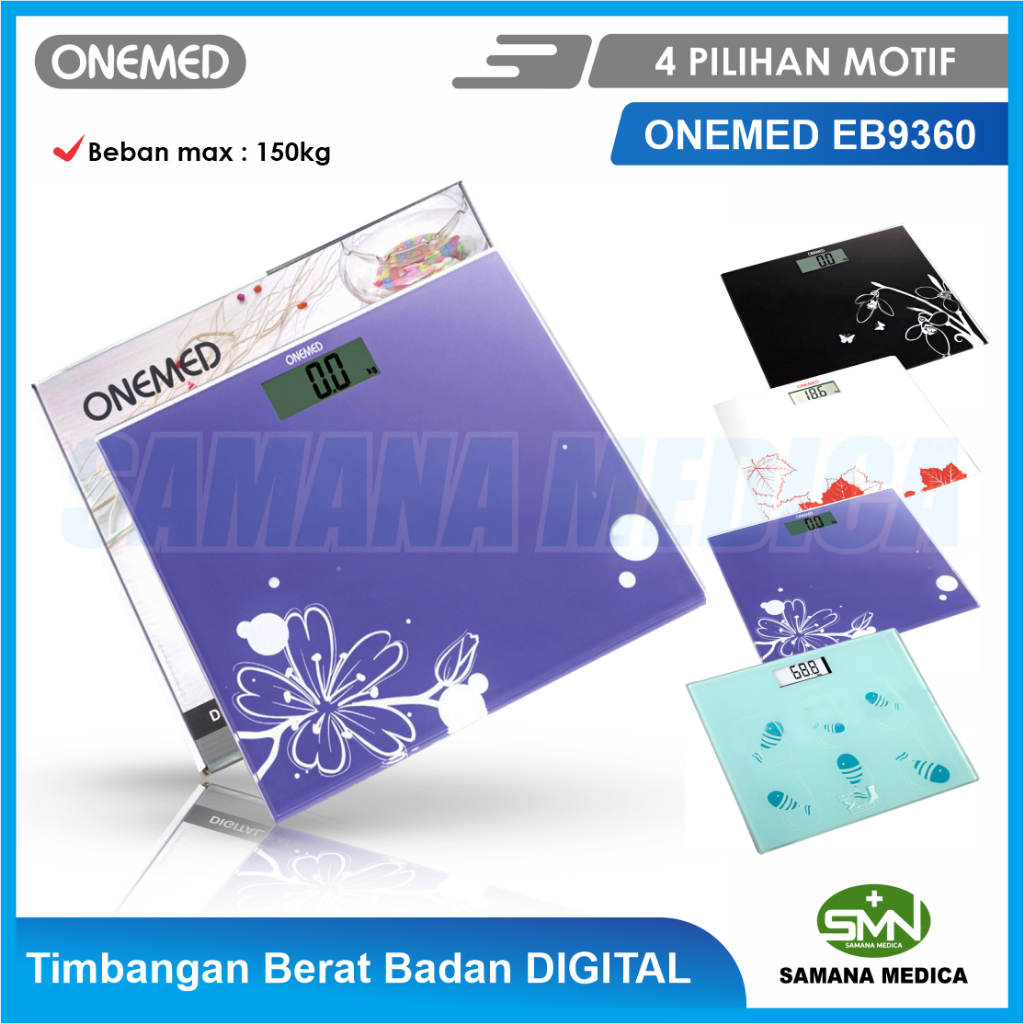 Timbangan Berat Badan Digital ONEMED EB9360 Berat Max 150kg - ada 4 pilihan motif