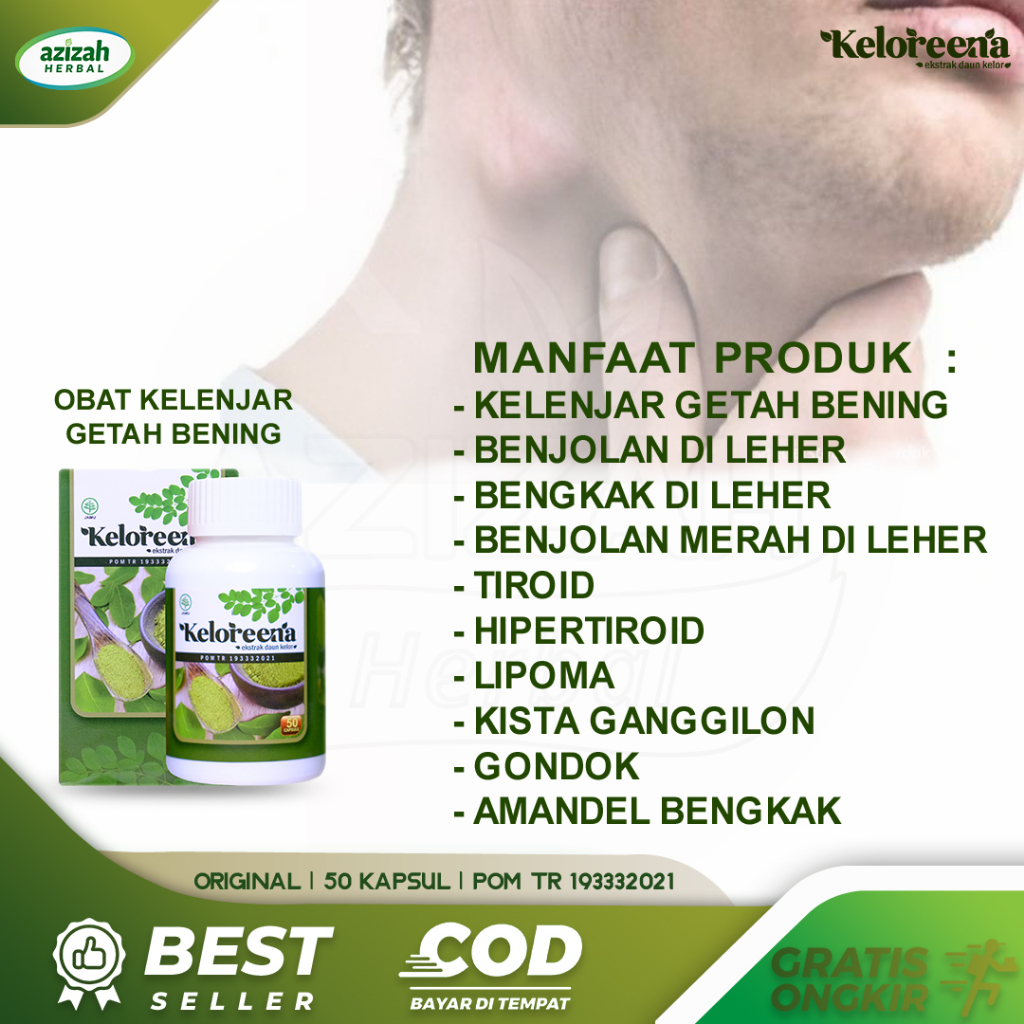 Obat Kelenjar Getah Bening Bengkak Benjolan Di Leher Nodeul Tiroid
Hipertiroid Lipoma Uci Uci Gondok Gondongan Radang Amandel Kista
Sumbing Cabang Tonsilitis Solusinya Herbal Keloreena Ekstrak Daun Kelor
100% Original