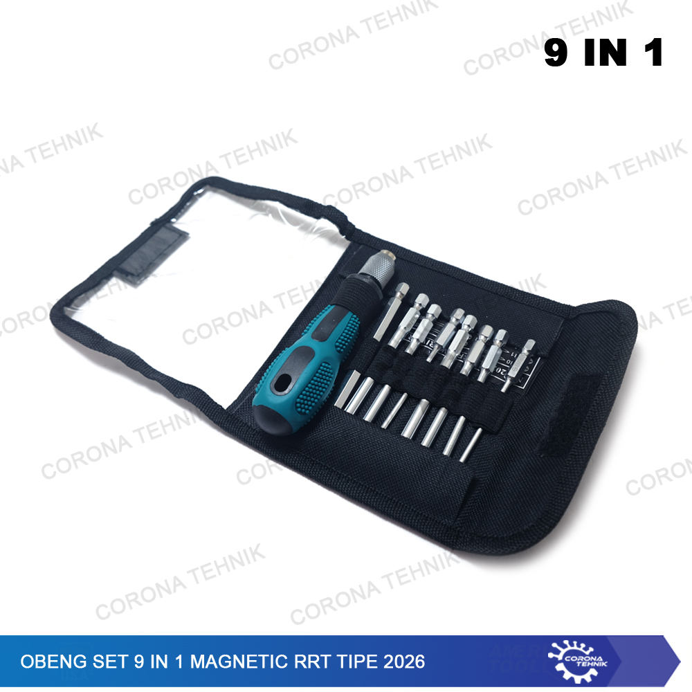 Tipe 2026 Obeng Set 9 in 1 Magnetic RRT