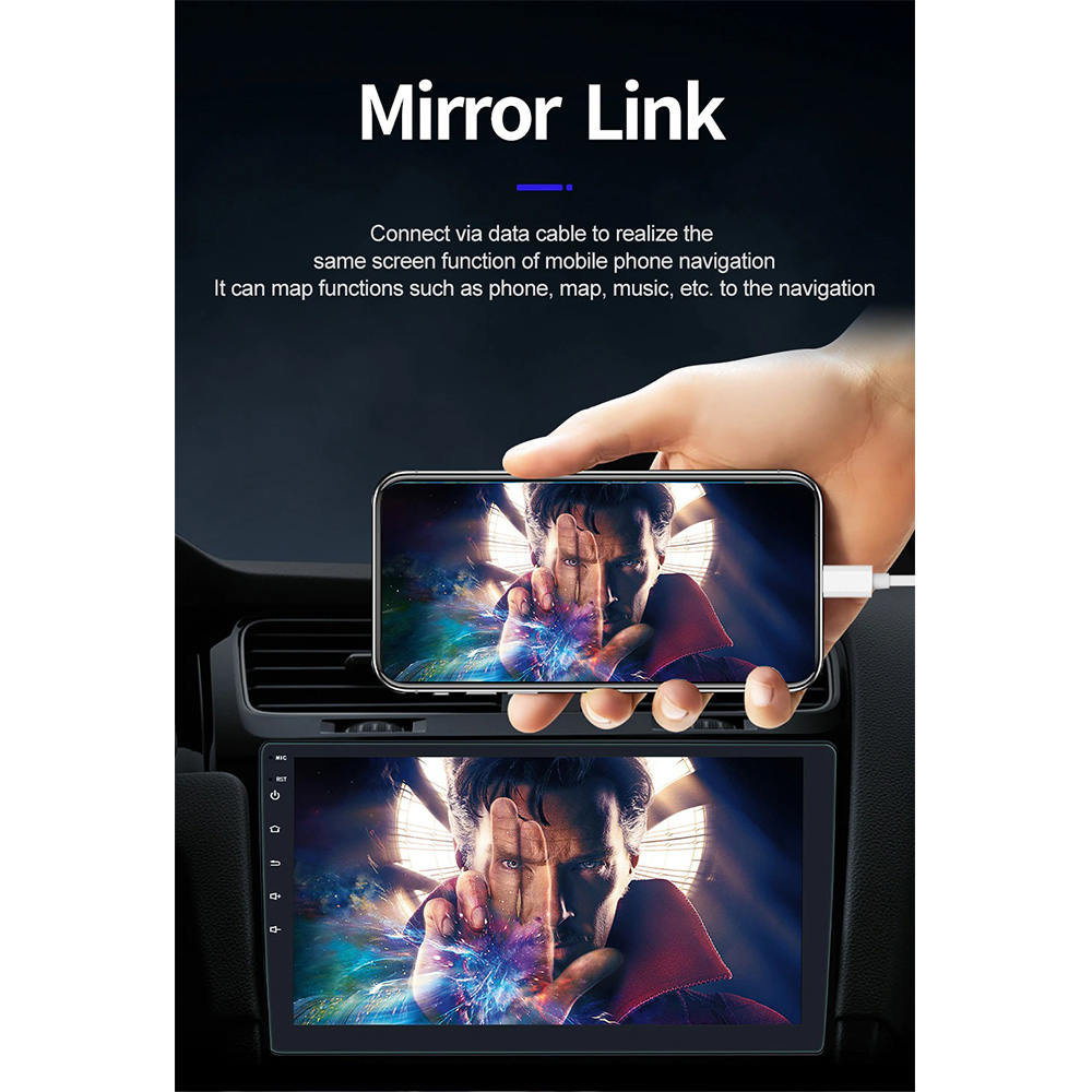 Head Unit Mobil Double Din Media Player HD WIFI GPS Android 7 Inch - 8163 - Black