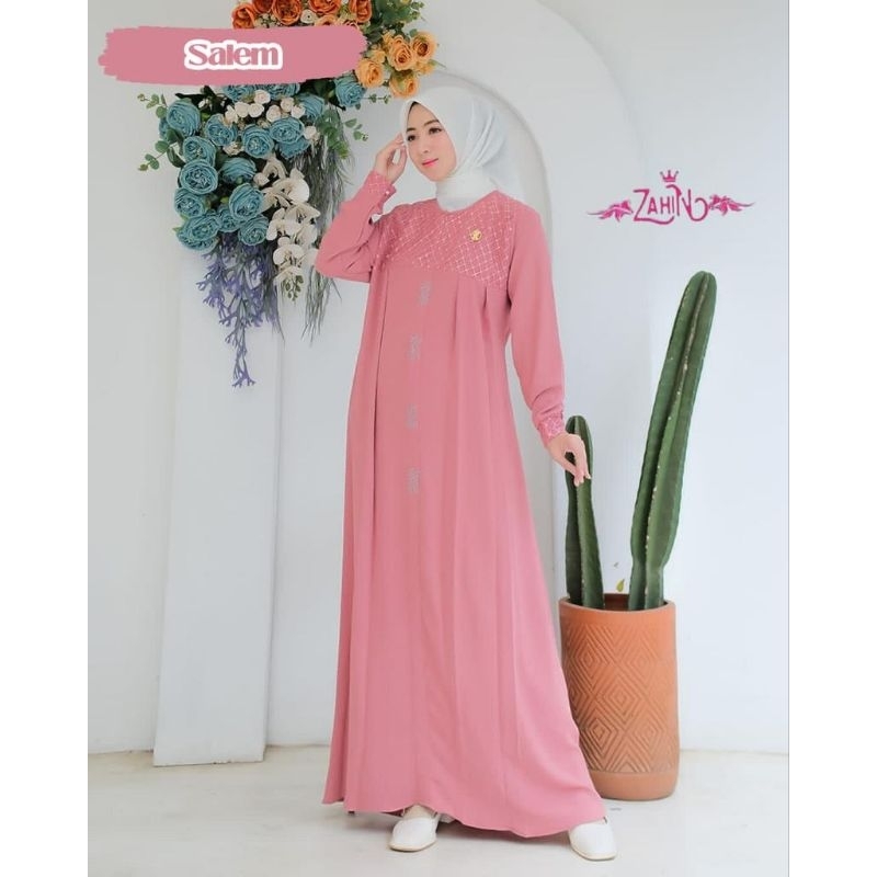 DRESS ALLIYA &amp; ZAHWA by zahin Set outer ayyura eliya syaffa CRINGKLE sabyan muslim syari stelan kerja kuliah TERBARU