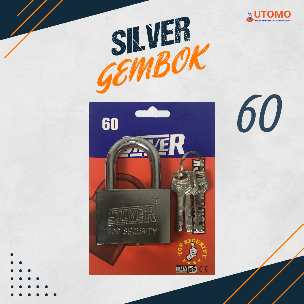Gembok SILVER 60mm Gembok 60 mm Pintu Gembok Rumah Pagar