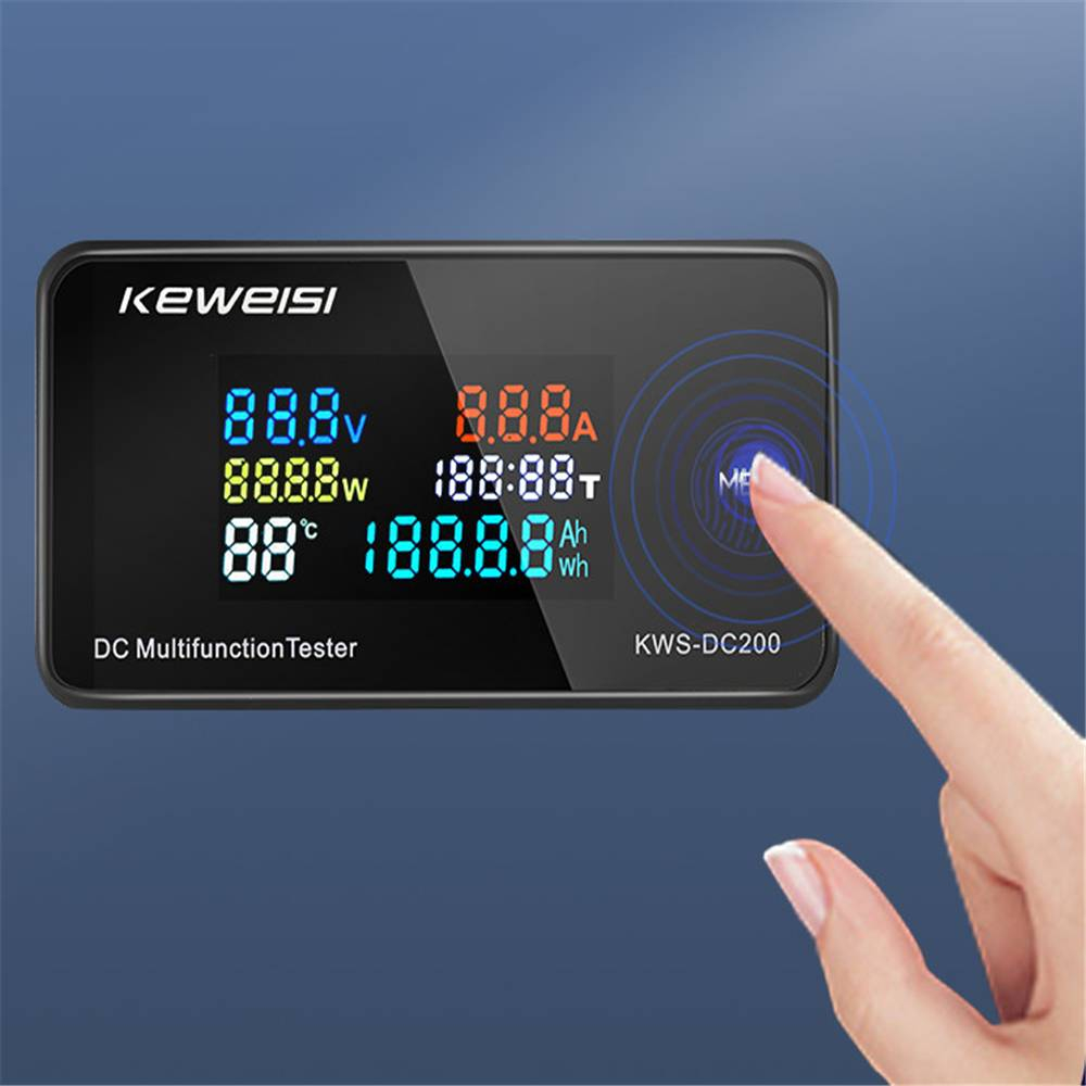 KEWEISI Voltmeter Digital Display Color Screen 200V 100A - KWS-DC200 - Black