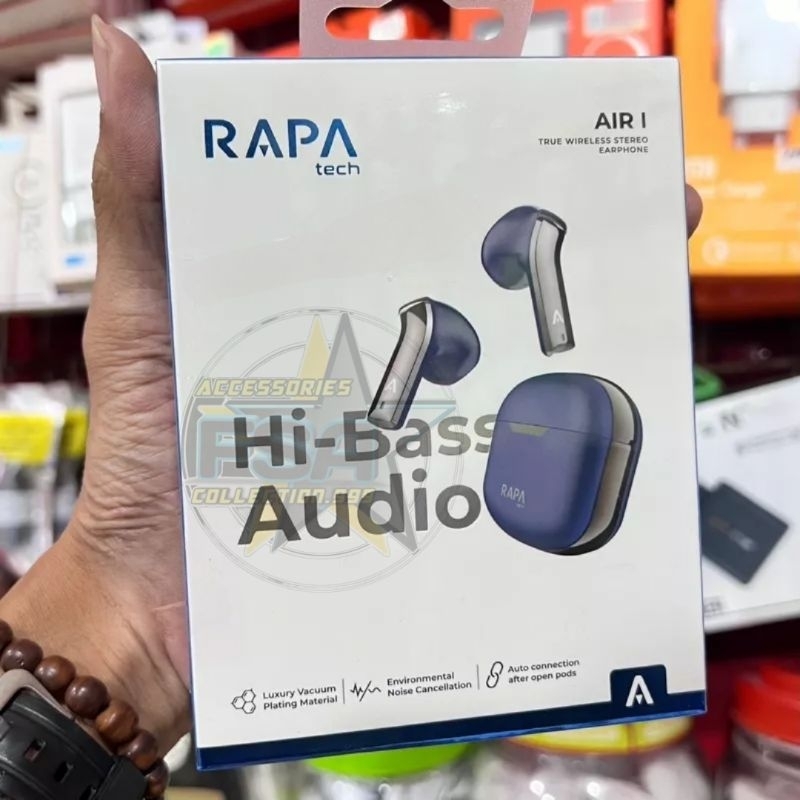 RAPAtech AIR I TWS EARPHONE HD SOUND BASS STEREO HEADSET BLUETOOTH SMART TOUCH CONTROL original bergaransi