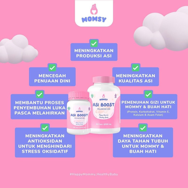 MOMSY Asi Booster 30 CAPSULE Pelancar Asi BPOM Halal Momsy momsy 30 capsule kapsul minuman original ori