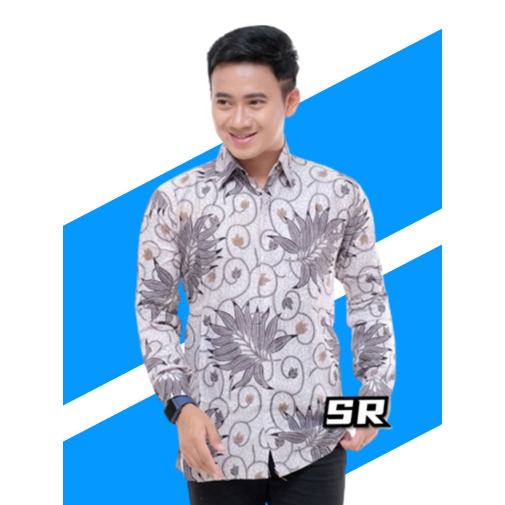 Batik Nadhif - [ FURING ] Kemeja Batik Pria Lengan Panjang Motif B Size M L XL XXL 3XL 4XL 5XL 6XL 7XL 8XL 9XL 10XL