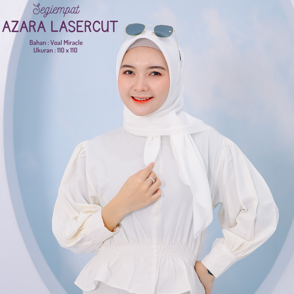 TERLARIS! Jilijab Segi empat Laser Cut Oskara Azara Voal Miracle Plain Azara Paris Premium Nyaman Dipakai | Bisa Cod