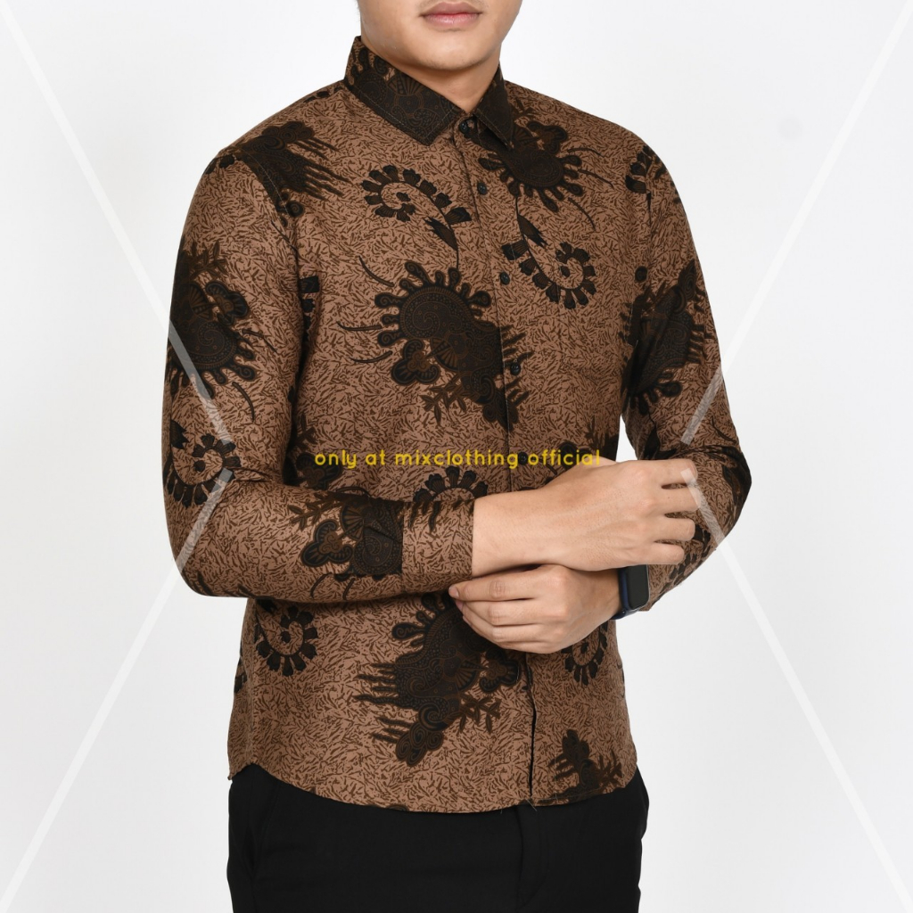 KEMEJA BATIK PRIA SLIM FIT BAJU MEWAH BATIK SLIMFIT ODL96