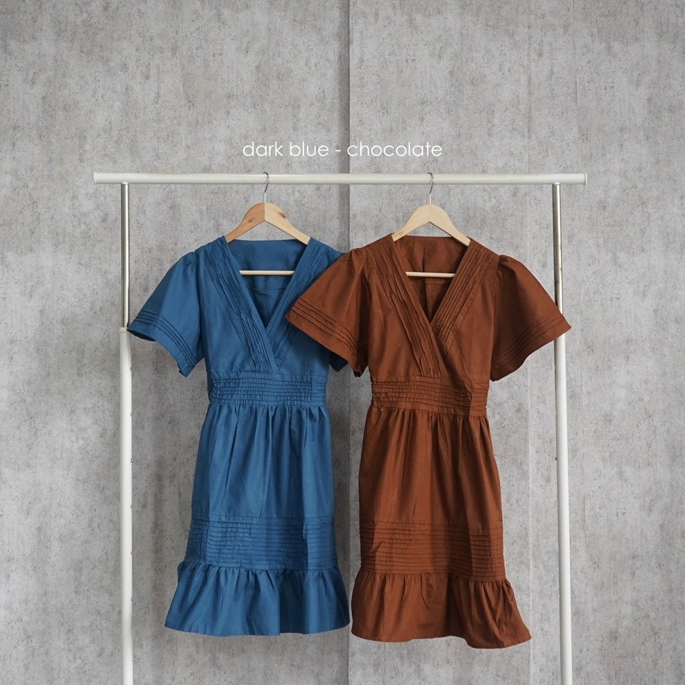 Premium Bilva Dress TH 839 COTTON Gaun Mini Wanita Bahan Katun Simple