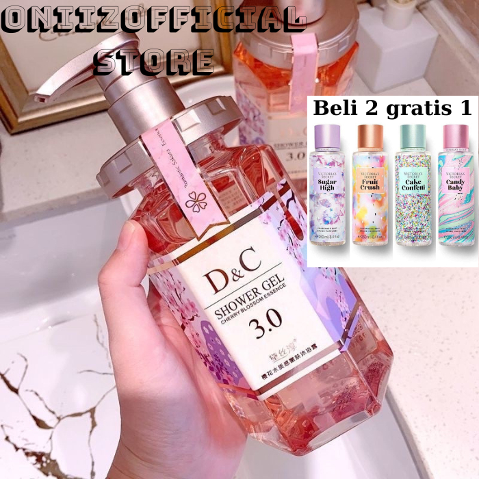 D&C SHOWER GEL Korea Natural Whitening Body Wash Cherry Blossom 500ml Peremajaan Kulit Pelembab Arom