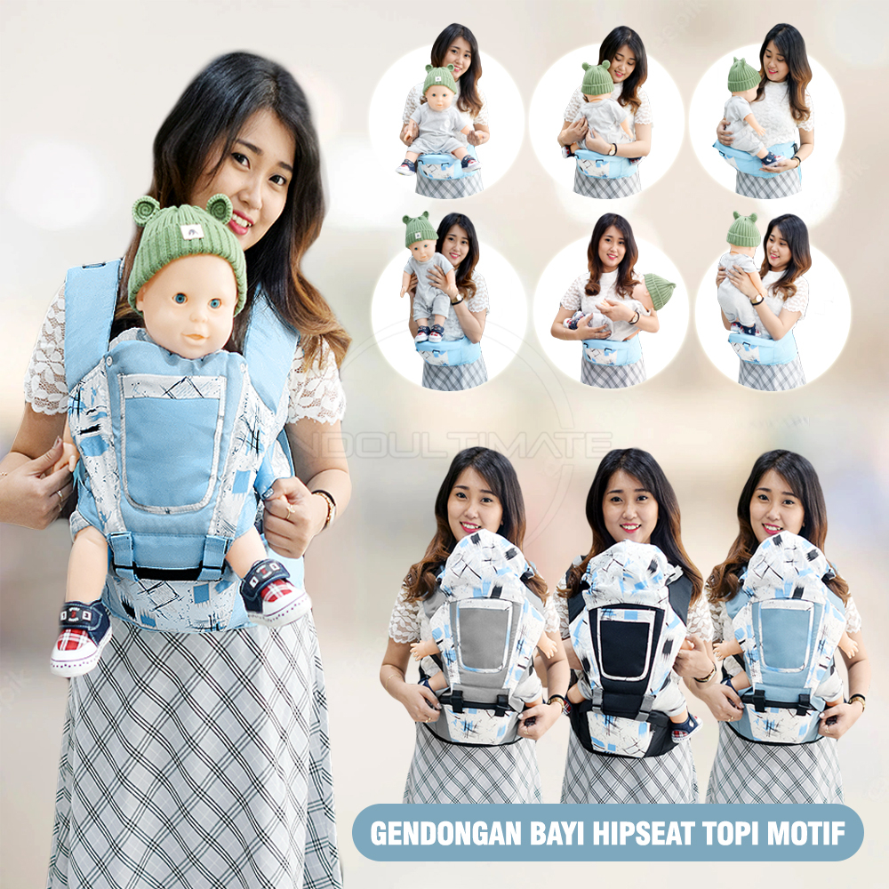 Gendongan Hipseat Bayi 7in1 BOBO BABY Dengan Topi GBSL-1200 Gendongan Bayi Depan Hipseat Baby Carrier Model Terbaru Gendongan Bayi Samping Multifungsi Instan Gendongan Anti Pegal