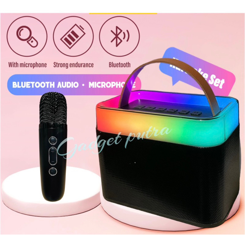 Speaker Bluetooth Karaoke S-578 Set Microphone Portable Wireless Bluetooth Speaker Full Bass original suara jernih Dapat terhubung ke HP/TV