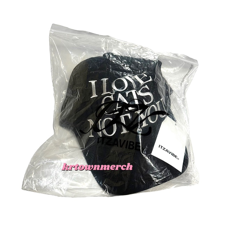 [READY 🇮🇩] ITZAVIBE | I Love Cats Not You Cap Black Original Official Mark Nct Dream Topi Hat