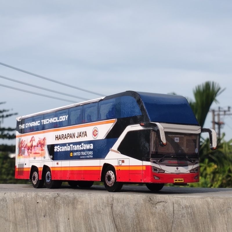 Miniatur Papercraft bus Harapan Jaya Skala 50