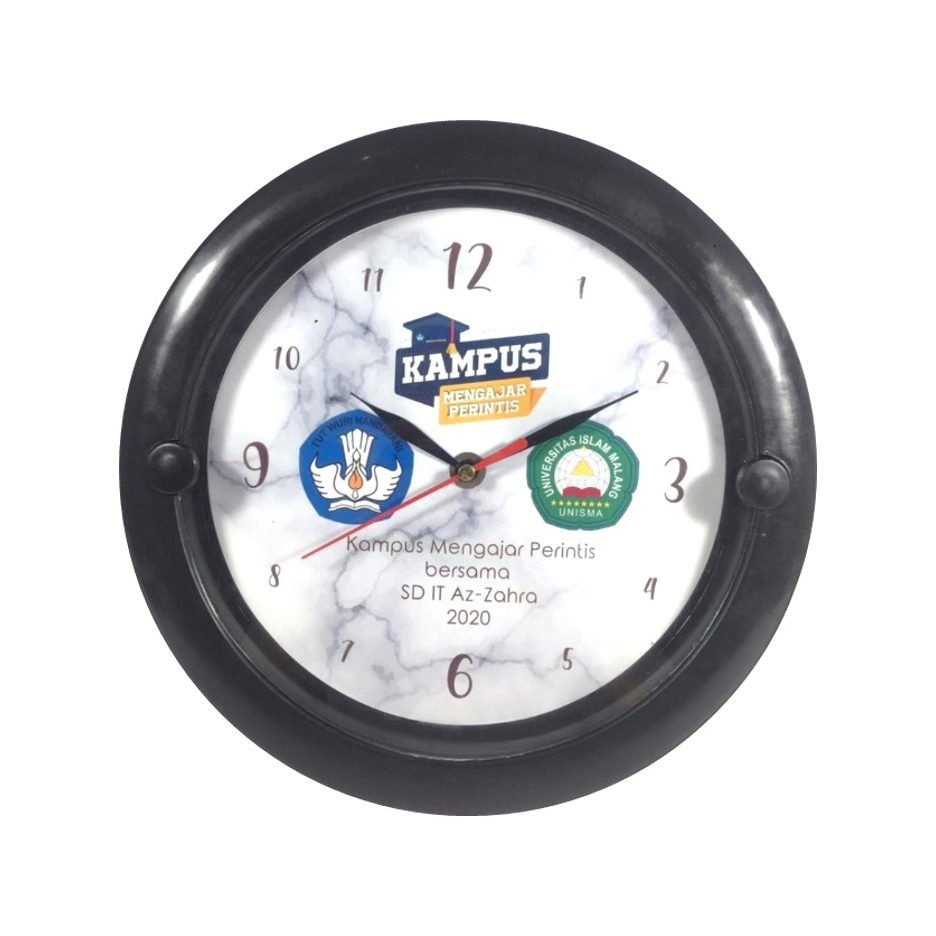 Jam Dinding Custom Acara Kantor Souvenir Merchandise Diameter 25cm