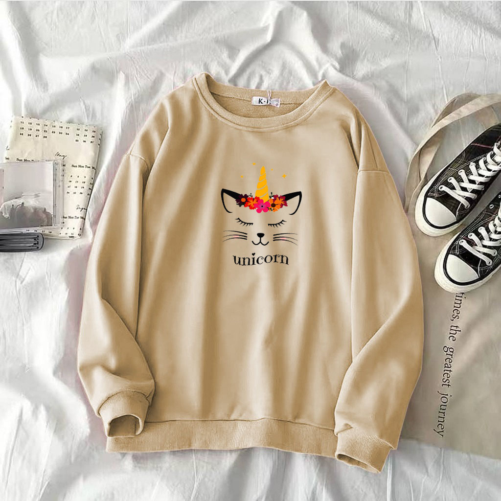 sweater wanita dewasa unicorn sweater wanita oversize l xl xxl switer couplean bestie kekinian korea