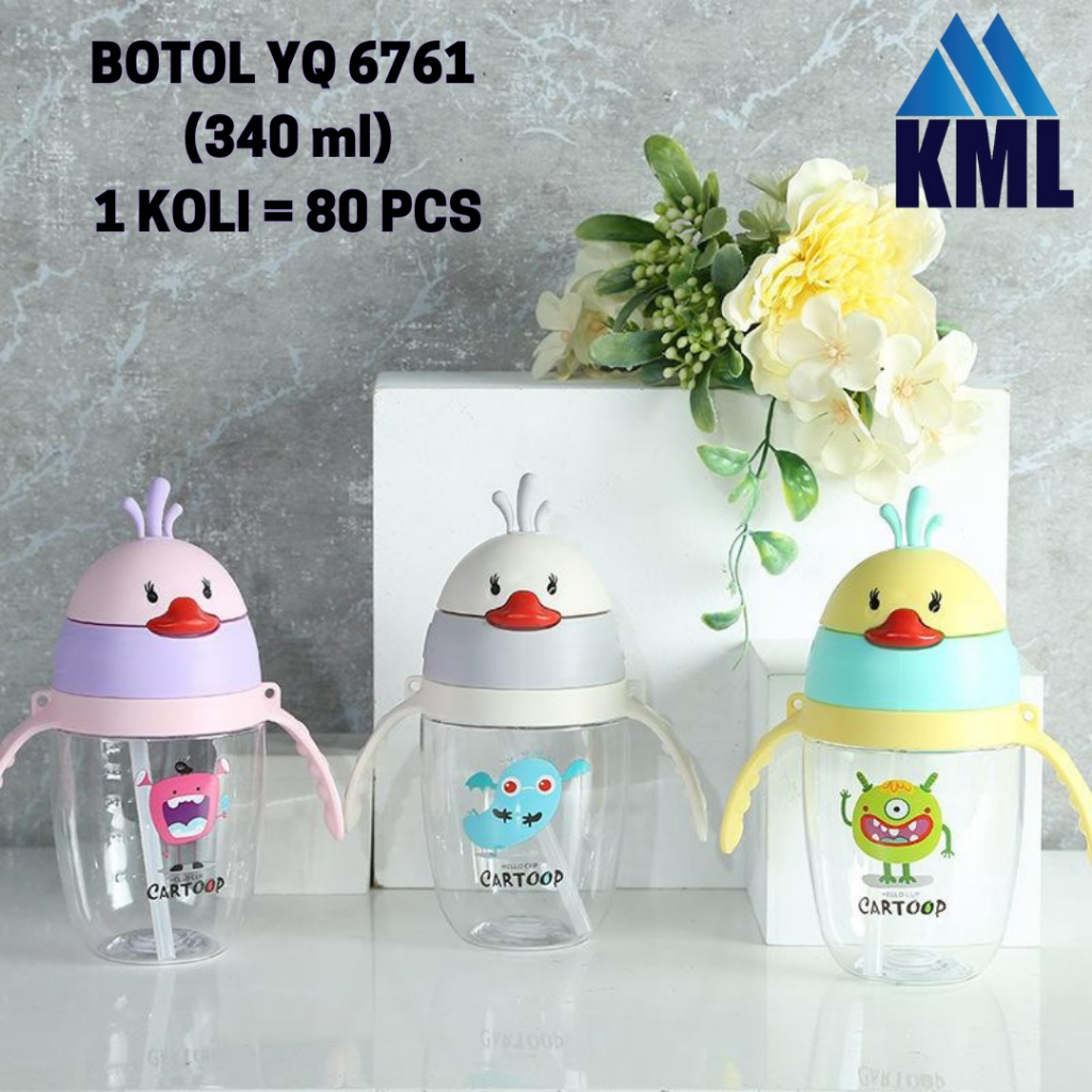 NEW BOTOL MINUM BALITA GAGANG KEPALA BEBEK BALITA KD YQ-6761 KAPASITAS 420ml