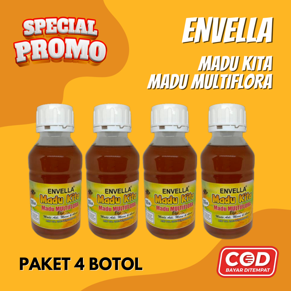

PROMO PAKET 4 BOTOL - ENVELLA MADU KITA MADU MULITIFlORA