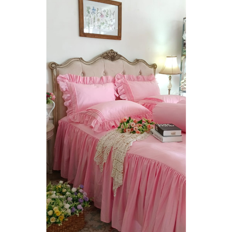 SPREI RIMPEL CANTIK SHABBY PINK SPREI SHABBY SPREI UNIK