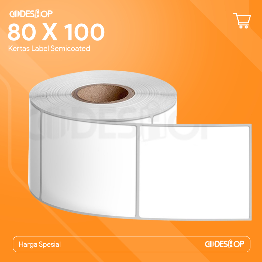 

Codeshop Stiker Label Barcode 80x100mm Semicoated 1 Line isi 1000 Pcs