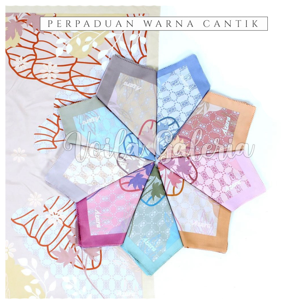 Hijab Segiempat Motif Premium Square - Kerudung Jilbab Voal Oleh Oleh Haji Umroh