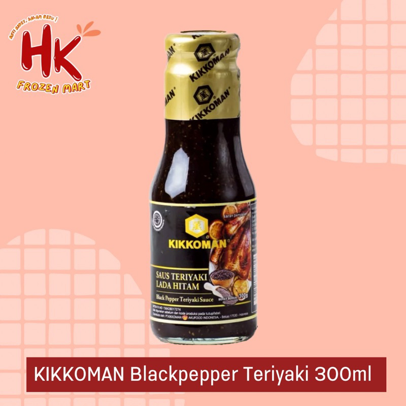 

Kikkoman Saus Teriyaki Lada Hitam 300ml | blackpepper sauce saos halal grill bbq | HK FROZEN MART