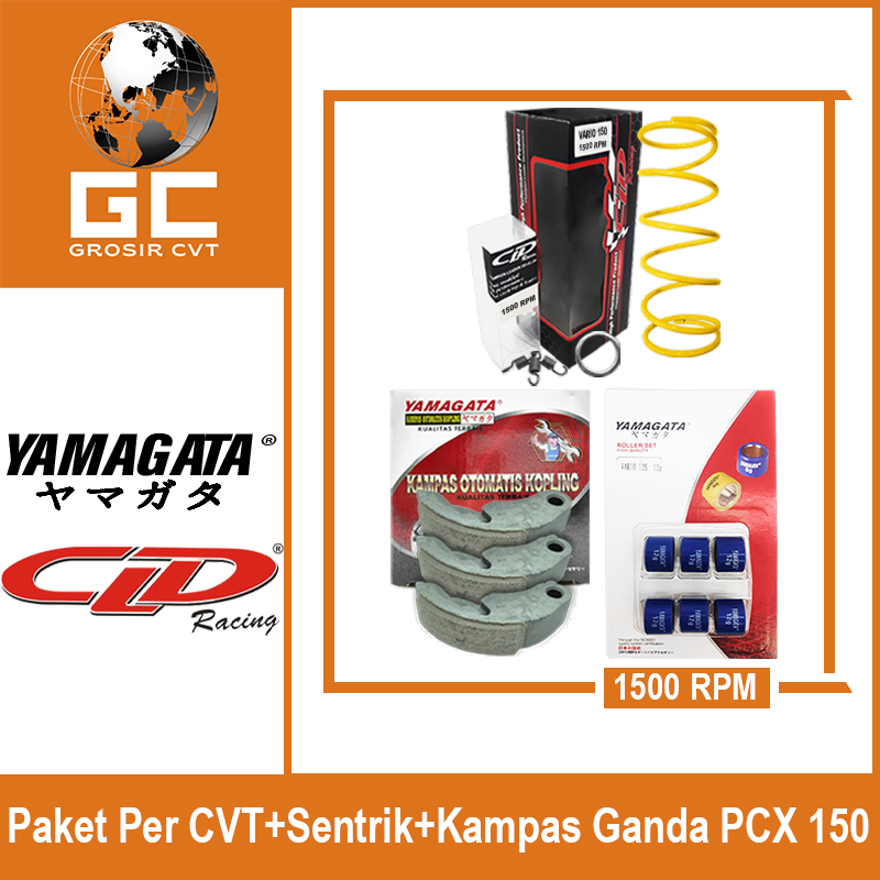 Paket Per CVT + Sentrik + Roller Kampas Ganda Honda Vario PCX ADV Fi ESP CBS ABS Techno Karbu 110/125/150/160 CLD YAMAGATA 1000/1500 RPM