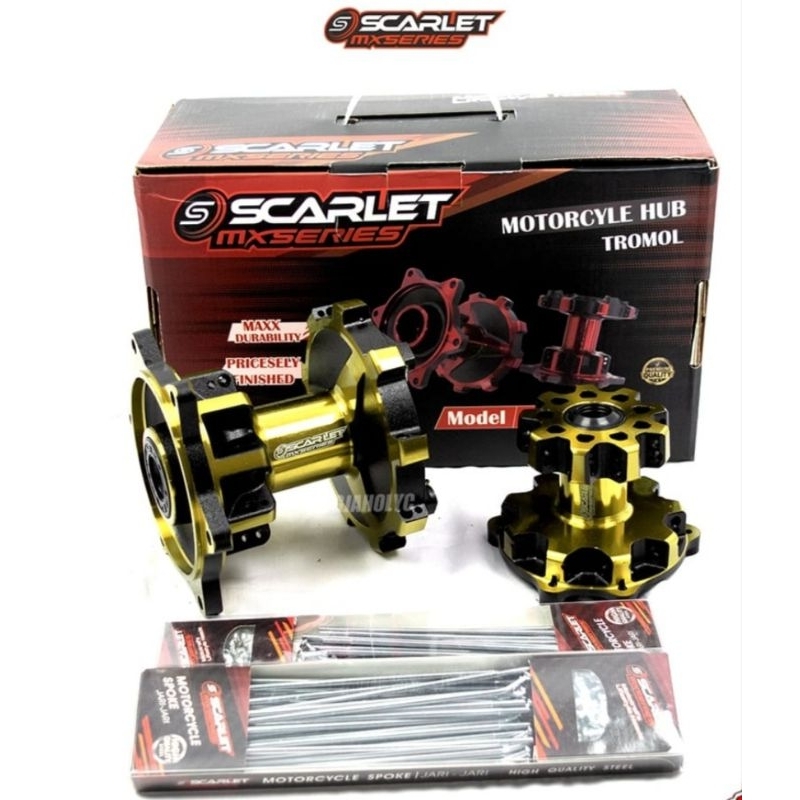 SCARLET TROMOL CRF 150 SET DEPAN BELAKANG PLUS RUJI HOLE 36