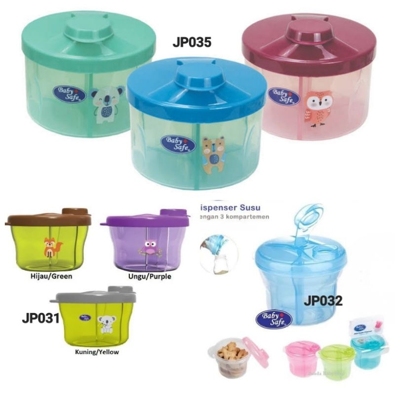 Baby Safe Milk Powder Container JP031 JP032 JP035  - BabySafe Wadah Tempat Susu Formula Bayi - Kotak Susu Bubuk Bayi wadah Snack Anak Bayi