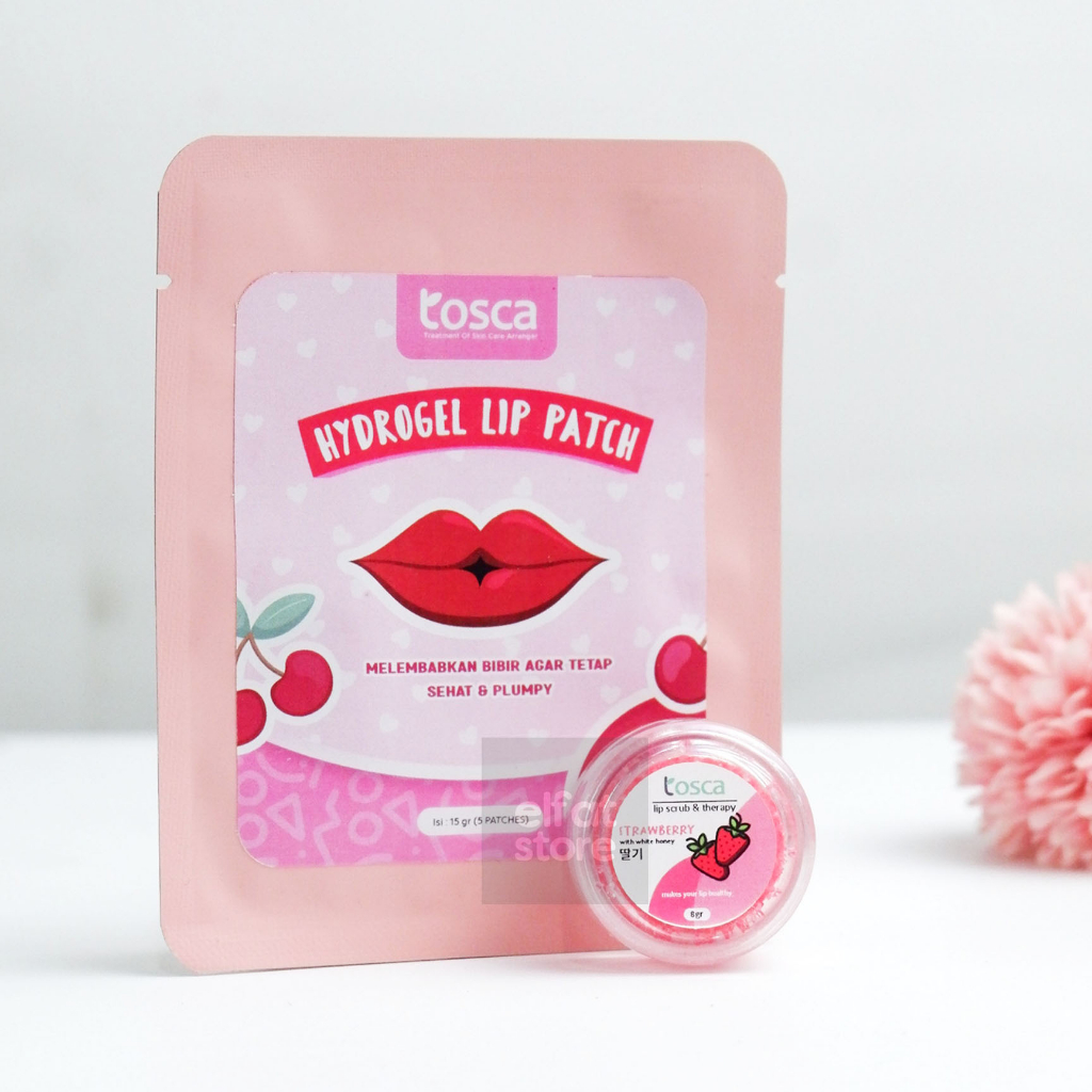 [Paket Bundling] Tosca Lip Scrub + Lip Patch Perawatan Bibir Sehat