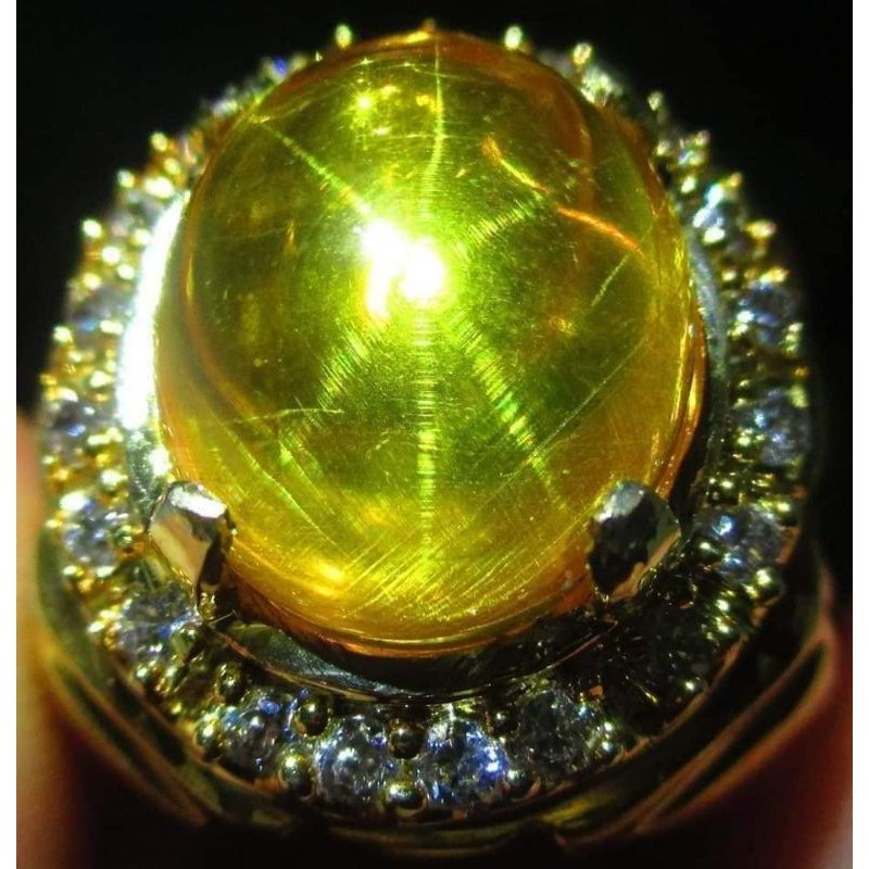 Batu permata yellow shafire star bangkol jumbo
