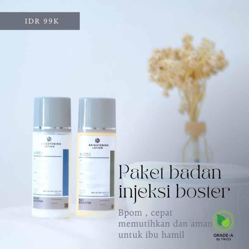 [READY] PAKET BADAN INJEKSI BOSTER LOTION PAGI DAN MALAM GRADE A BY TMCO