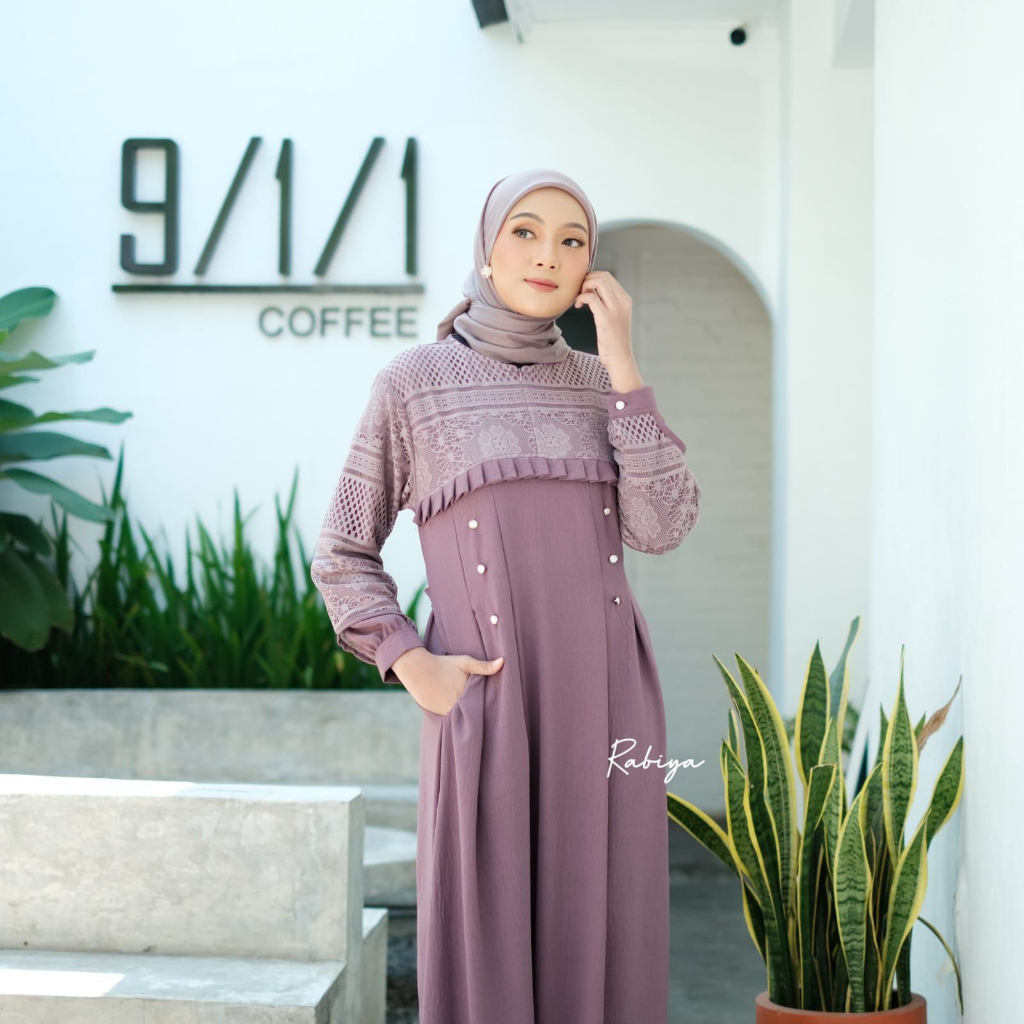 Gamis Syar'i Jumbo Terbaru Baju Muslim Dress Menyusui Wanita Big Size LD Up To 140