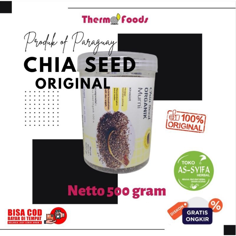 

Black Chia Seeds Organic Seed 500 Gram Murni Organik Chia Seed Hitam Thermo Foods