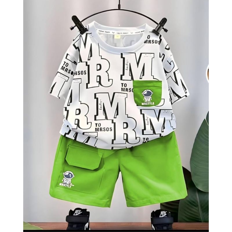 Setelan anak laki laki terbaru 2023 motif print usia 1 sampan 5 tahun bahan katun/baju anak/pakaian anak/setelan anak