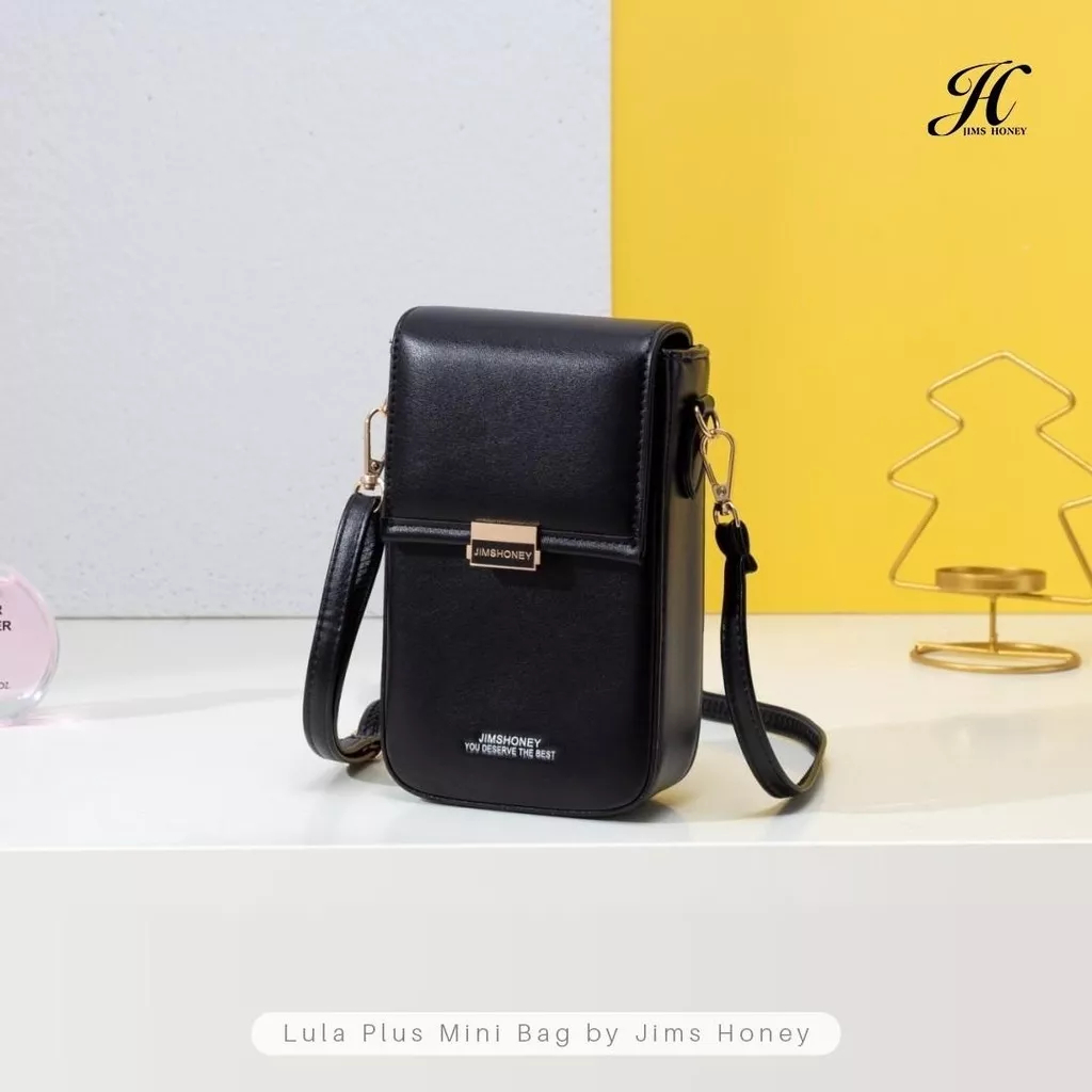LULA BLACK BAG PLUS JIMS HONEY - PHONE BAG - SLING BAG DOMPET HP HITAM TAS SELEMPANG WANITA