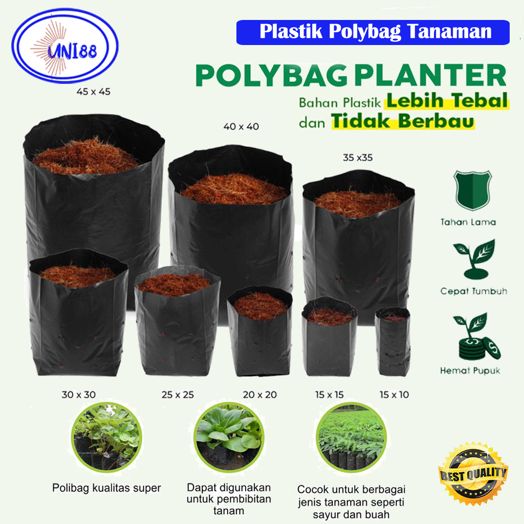 Plastik Polybag Tanaman Polibag Kecil Sedang Besar Tebal Semai Tanam Ukuran Besar