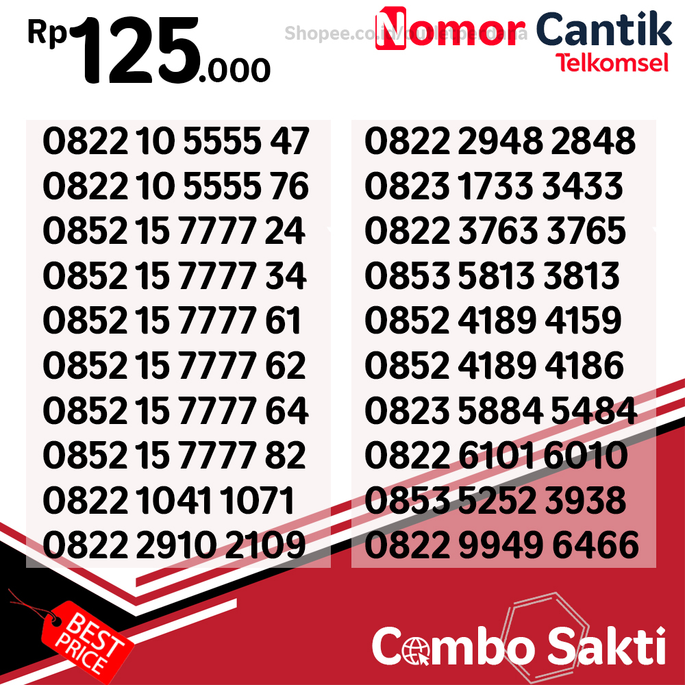 Nomor Cantik Combo Sakti MURAH RAPI ISTIMEWA