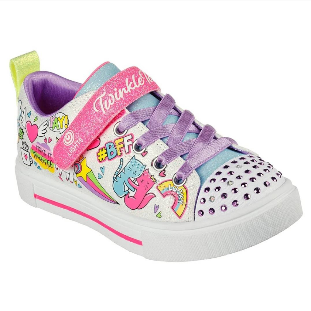 [Ori] Sepatu Sneakers Anak Perempuan Ada Lampu Skechers Twinkle Toes Twinkle Sparks 314786L/WMLT