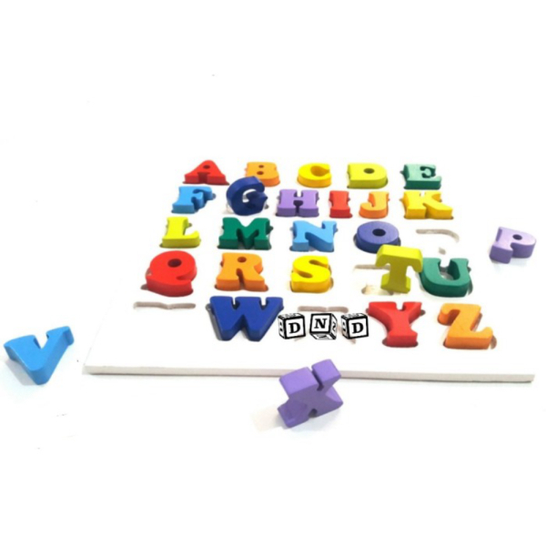 

Unik Mainan Edukasi Anak Wooden Puzzle Kayu Chunky Abjad Huruf Besar Putih Berkualitas