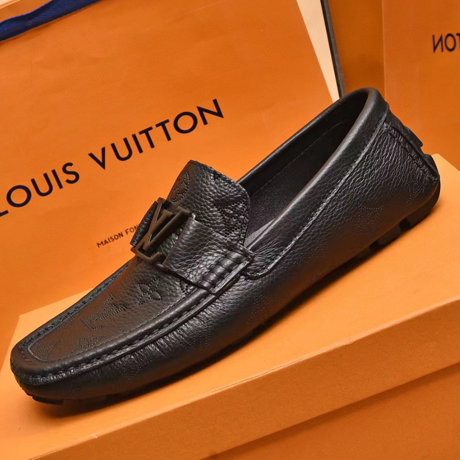 loafer cowok sepatu lv pria slip on hitam men shoes moccasin terbaru p1shoes sepatu kulit tanpa tali