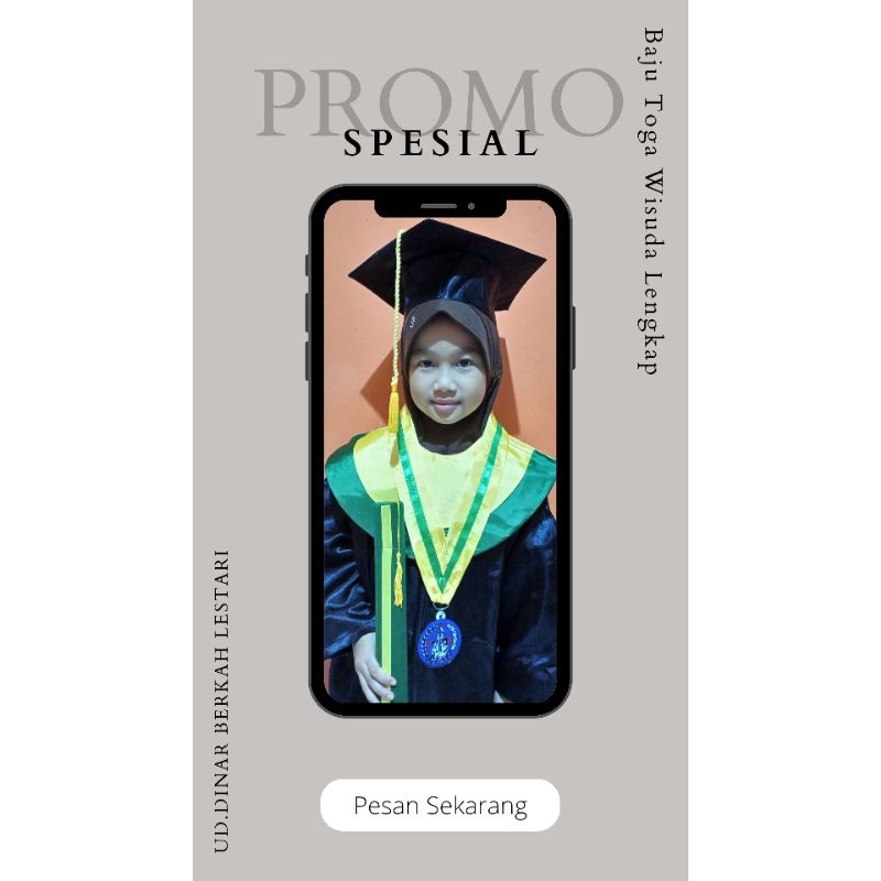 BAJU TOGA ANAK UKURAN PAUD & TK