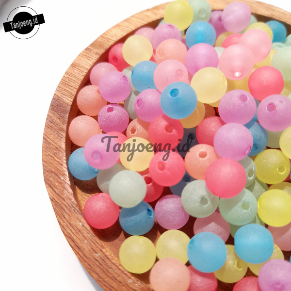 (50Pcs) Manik Bulat Ice 8mm  Manik candy Acrylik Bahan Kerajinan Craft