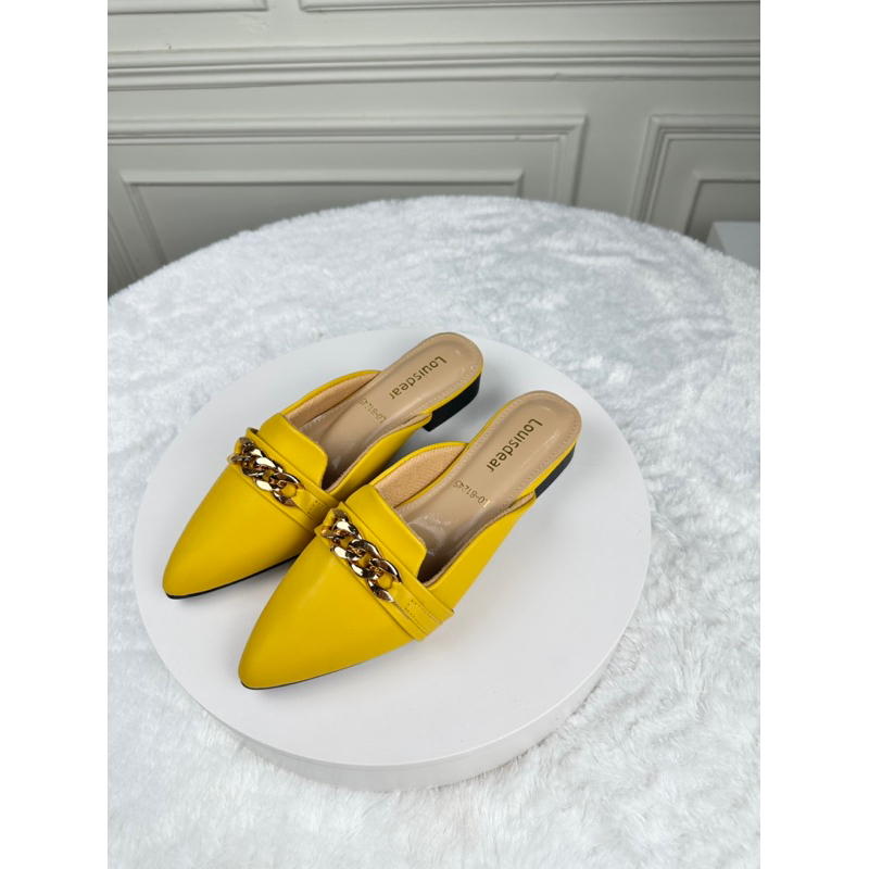 sendal flatshoes Rantai wanita terbaru kekinian bahan Dove 2cm  LOUISDEAR B63