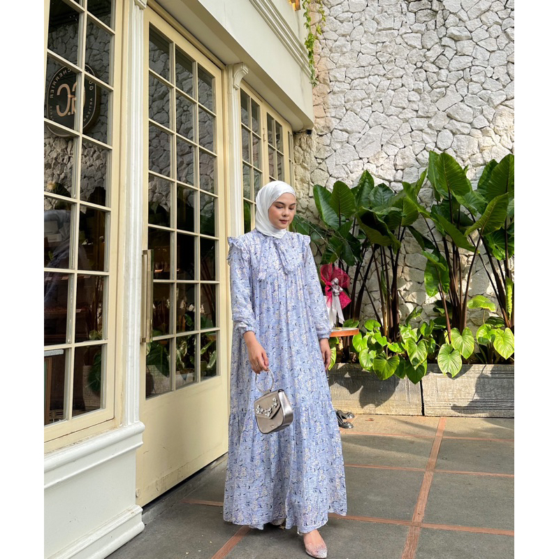 Yoya – Medina Silky – Gamis Wanita Sutra Nyaman Full Furing Elegan